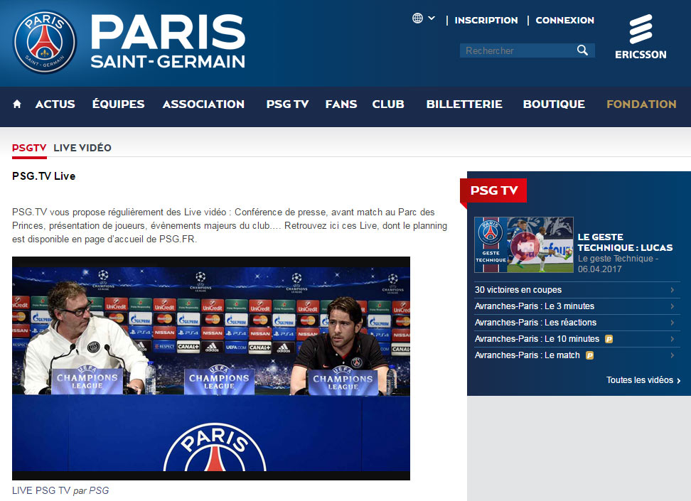 Regarder PSG TV Live streaming illimité  Match du PSG en direct
